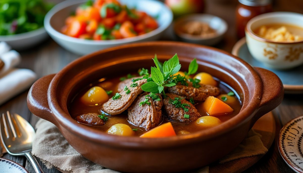 découvrez un plat mijoté réconfortant aux saveurs riches et généreuses, parfait pour savourer un repas chaleureux et plein de goût.